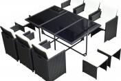 Outsunny 11 Piece Rattan Cube Space Saving Outdoor Dining Set
