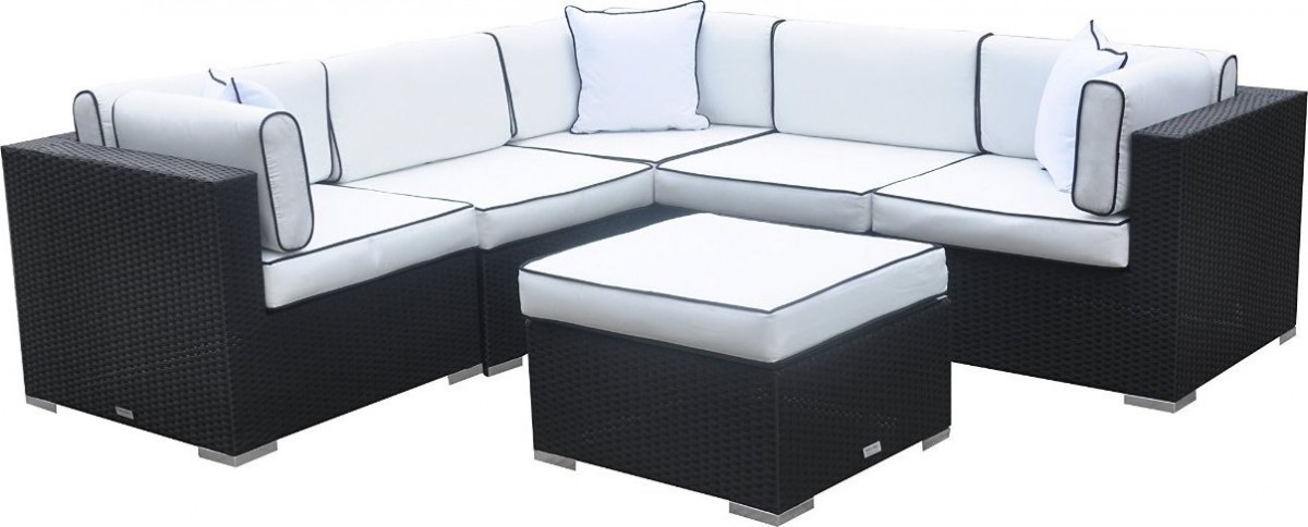 Radeway 6pc Wicker Rattan Outdoor Sectional Sofa Set