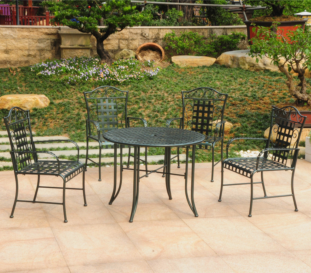 Five-piece Wrought Iron Patio Set