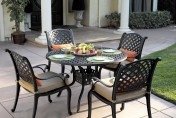 Darlee Nassau 5pc Cast Aluminum Outdoor Patio Dining Set w/ Cushions