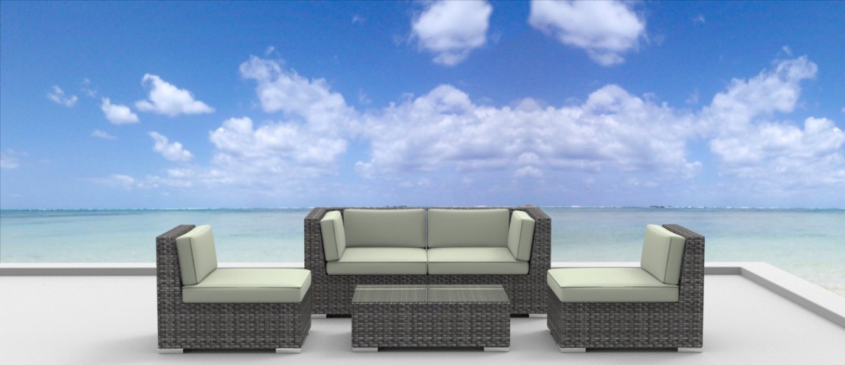 Urban Furnishing RIO 5pc Wicker Outdoor Sectional Sofa Set