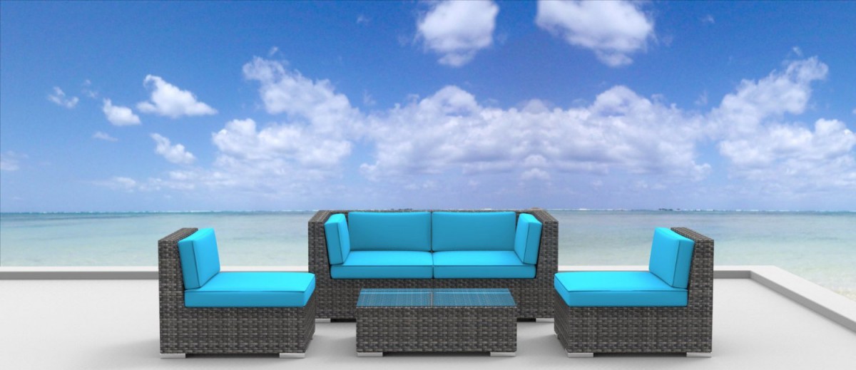 Urban Furnishing RIO 5pc Wicker Outdoor Sectional Sofa Set