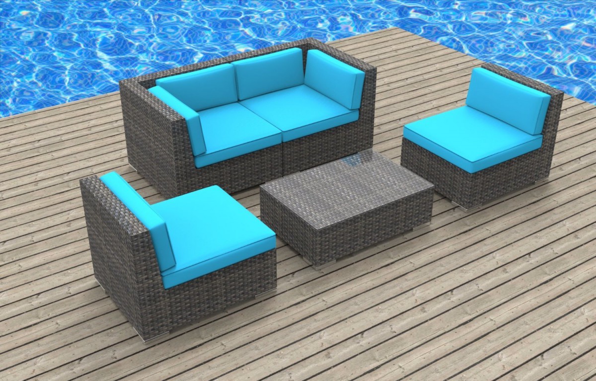 Urban Furnishing RIO 5pc Wicker Outdoor Sectional Sofa Set