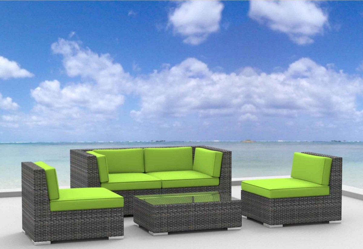 Urban Furnishing RIO 5pc Wicker Outdoor Sectional Sofa Set