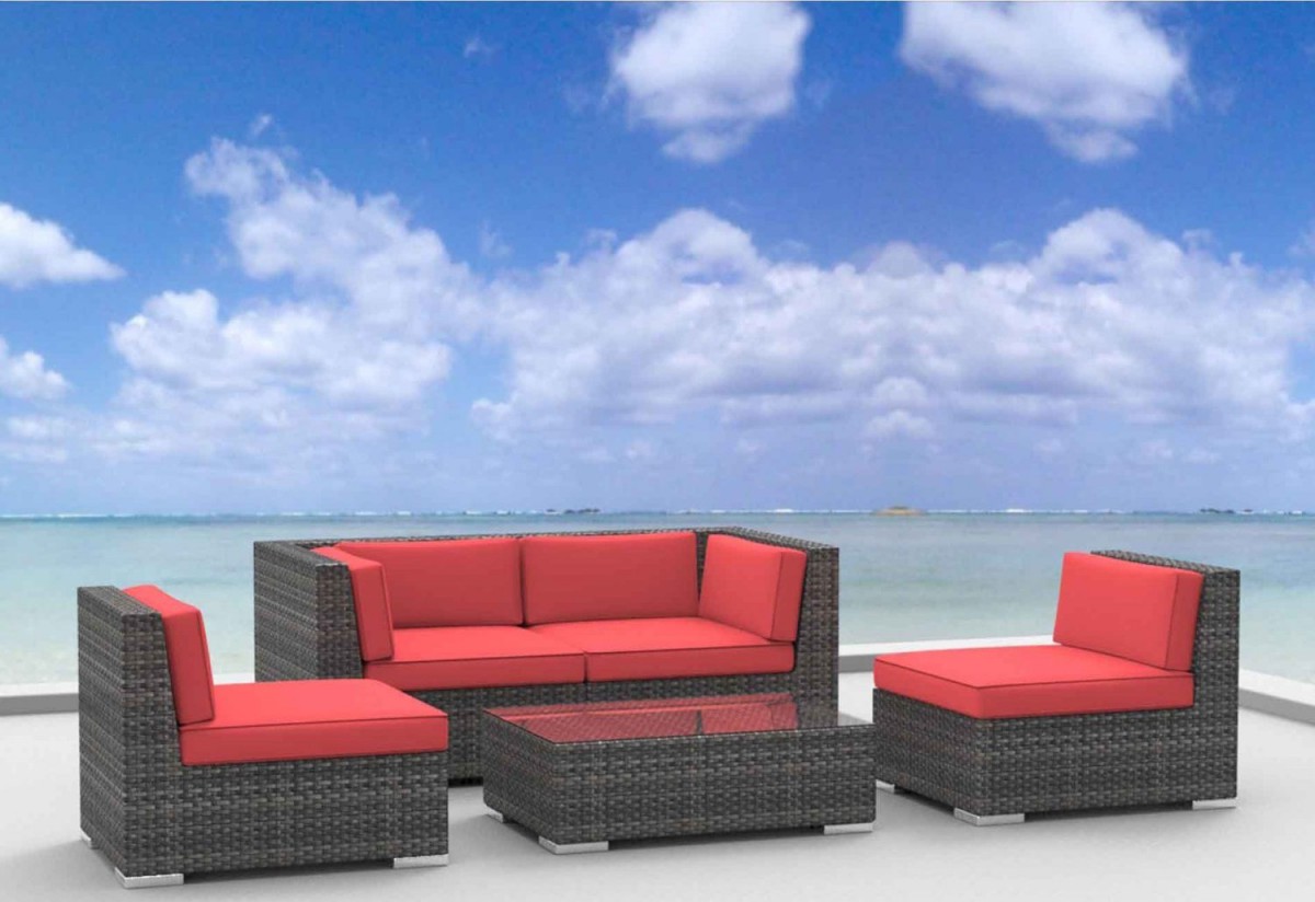 Urban Furnishing RIO 5pc Wicker Outdoor Sectional Sofa Set