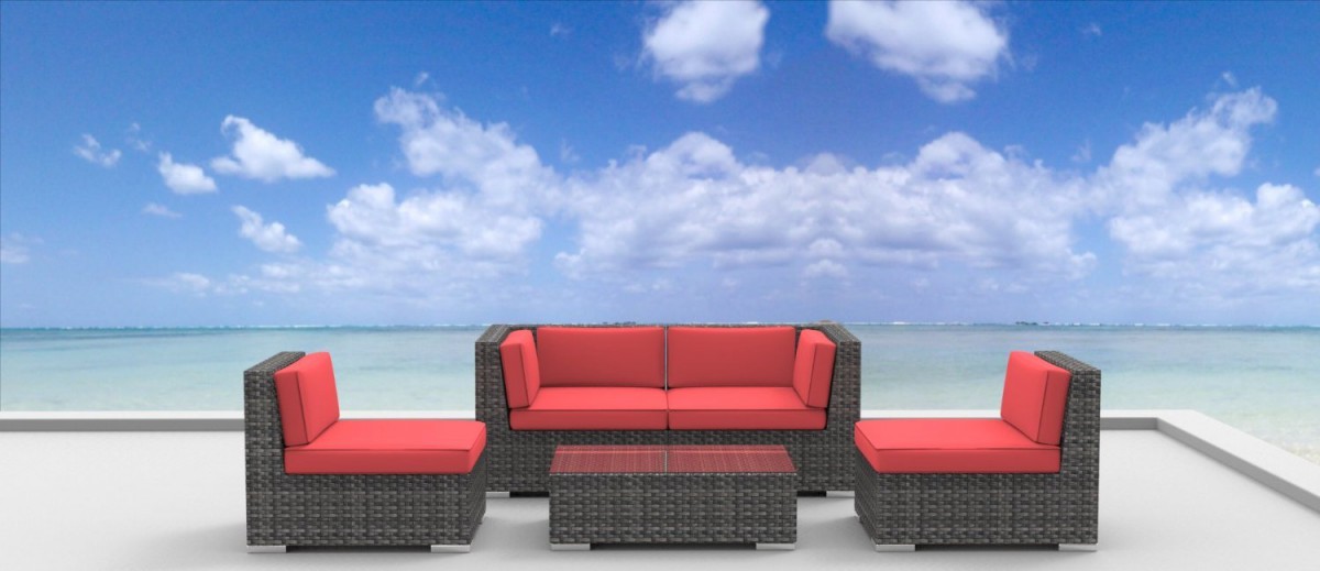 Urban Furnishing RIO 5pc Wicker Outdoor Sectional Sofa Set