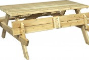 Cedarlooks Cedar Wood Picnic Table Bench with Folding Seats