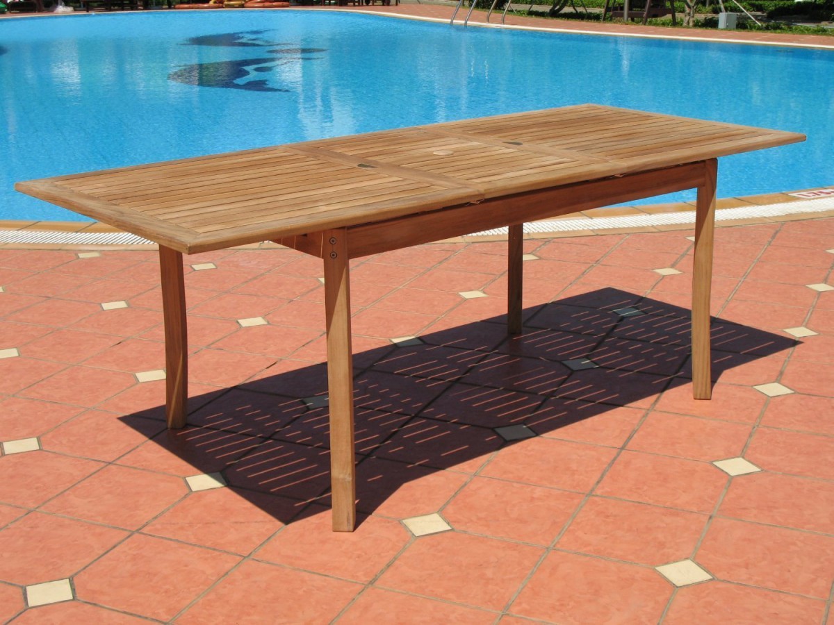 Pebble Lane Living 9 Piece Teak Outdoor Dining Set with Eco-Friendly Teak Wood