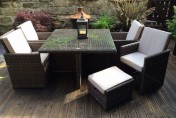 Radeway 9 Piece Rattan Cube Outdoor Patio Dining Set