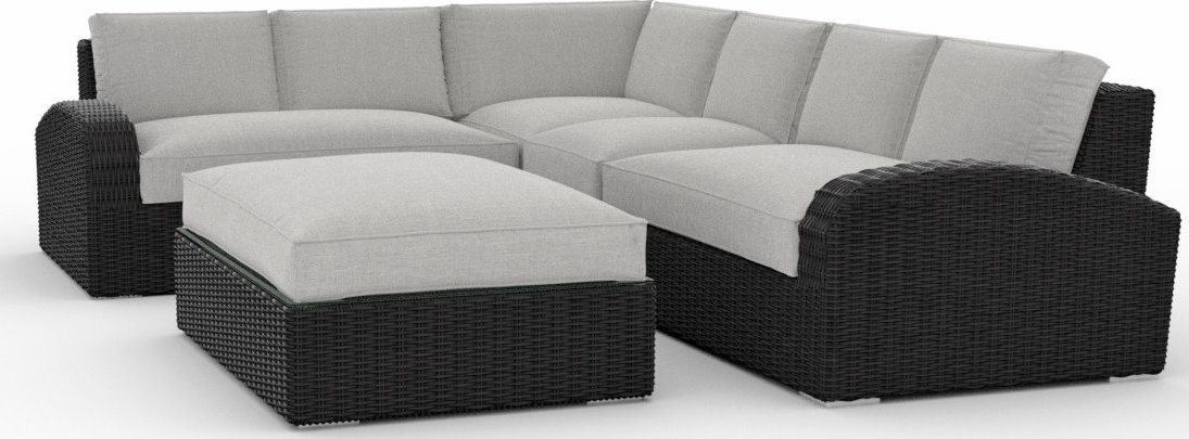 Toja Patio Furniture Azores 5 Piece Outdoor Sectional Sofa Set with Sunbrella Cushions