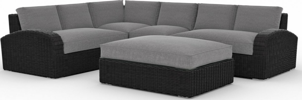 Toja Patio Furniture Azores 5 Piece Outdoor Sectional Sofa Set with Sunbrella Cushions