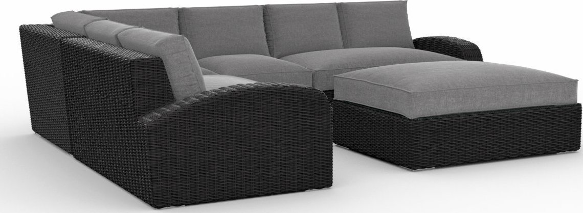 Toja Patio Furniture Azores 5 Piece Outdoor Sectional Sofa Set with Sunbrella Cushions