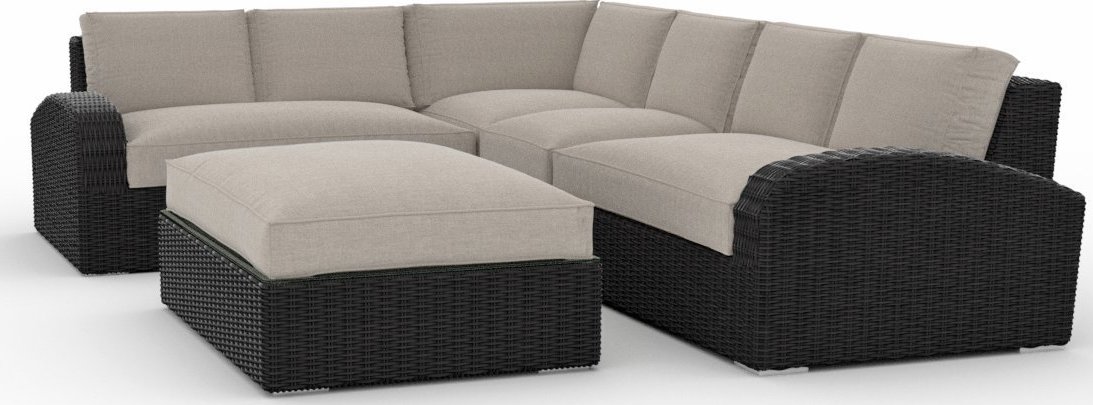 Toja Patio Furniture Azores 5 Piece Outdoor Sectional Sofa Set with Sunbrella Cushions