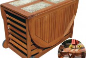 Acacia 5-piece Stowaway Patio Furniture Set - Patio Table