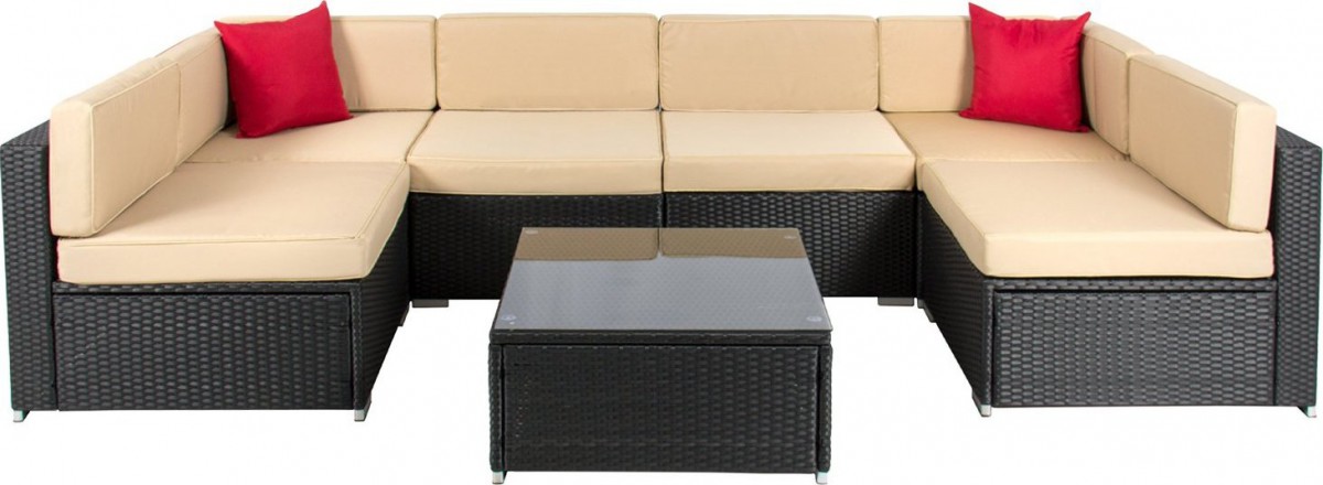 Best Choice Products 7pc Wicker Outdoor Sectional Sofa Set