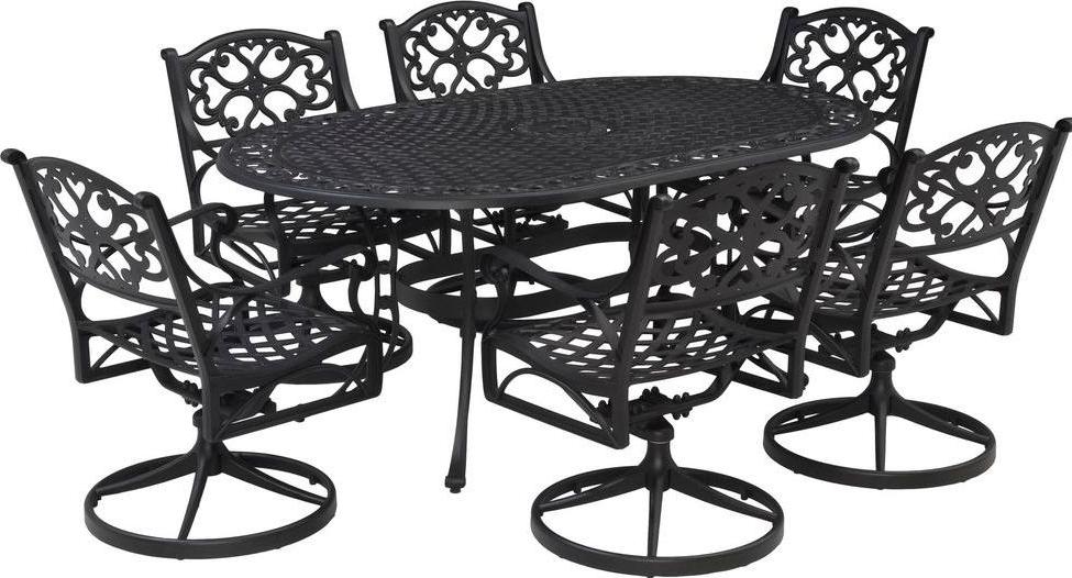 Home Styles Biscayne 7-Piece Outdoor Dining Set with Swivel Arm Chairs