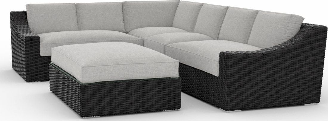 Toja Patio Furniture Bretton 5 Piece Outdoor Sectional Sofa Set with Sunbrella Cushions