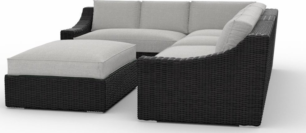 Toja Patio Furniture Bretton 5 Piece Outdoor Sectional Sofa Set with Sunbrella Cushions