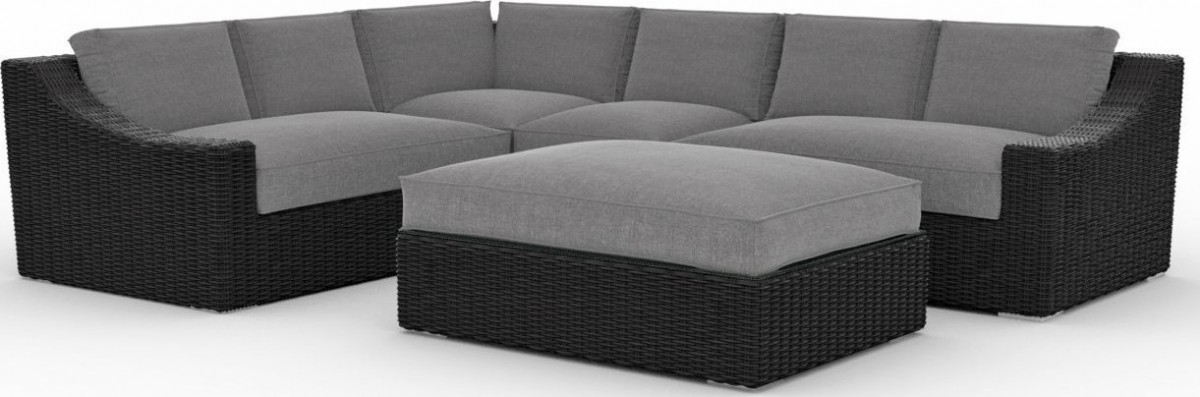 Toja Patio Furniture Bretton 5 Piece Outdoor Sectional Sofa Set with Sunbrella Cushions