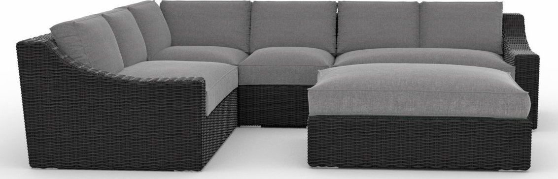 Toja Patio Furniture Bretton 5 Piece Outdoor Sectional Sofa Set with Sunbrella Cushions