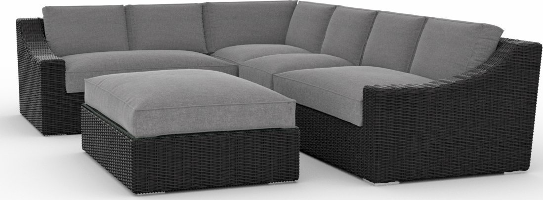 Toja Patio Furniture Bretton 5 Piece Outdoor Sectional Sofa Set with Sunbrella Cushions