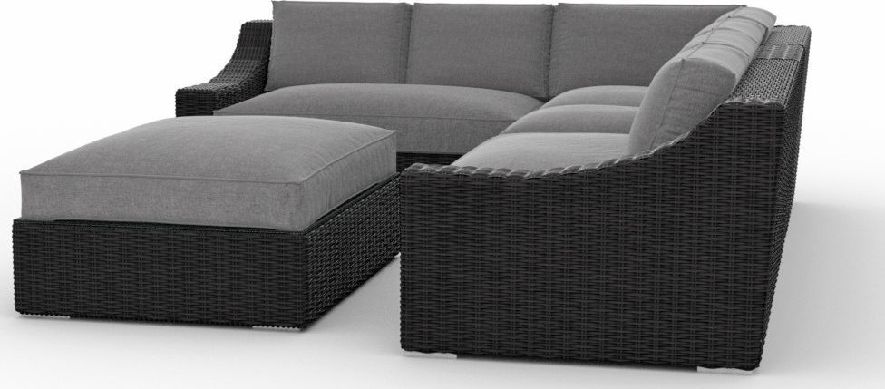 Toja Patio Furniture Bretton 5 Piece Outdoor Sectional Sofa Set with Sunbrella Cushions