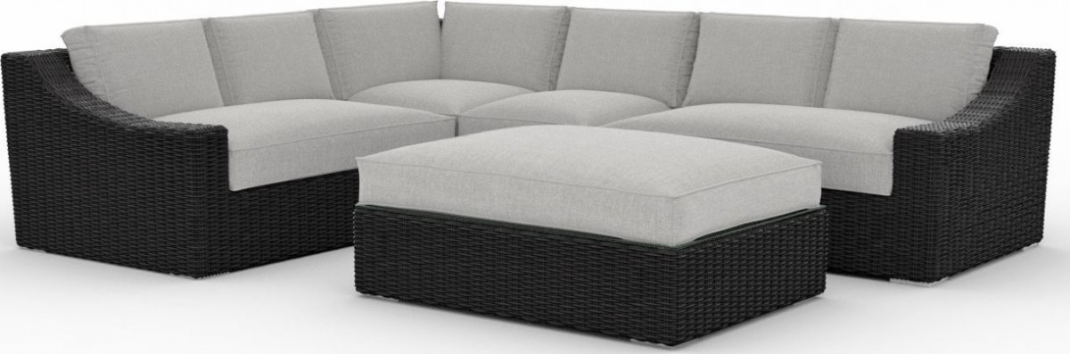 Toja Patio Furniture Bretton 5 Piece Outdoor Sectional Sofa Set with Sunbrella Cushions