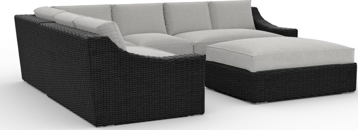 Toja Patio Furniture Bretton 5 Piece Outdoor Sectional Sofa Set with Sunbrella Cushions