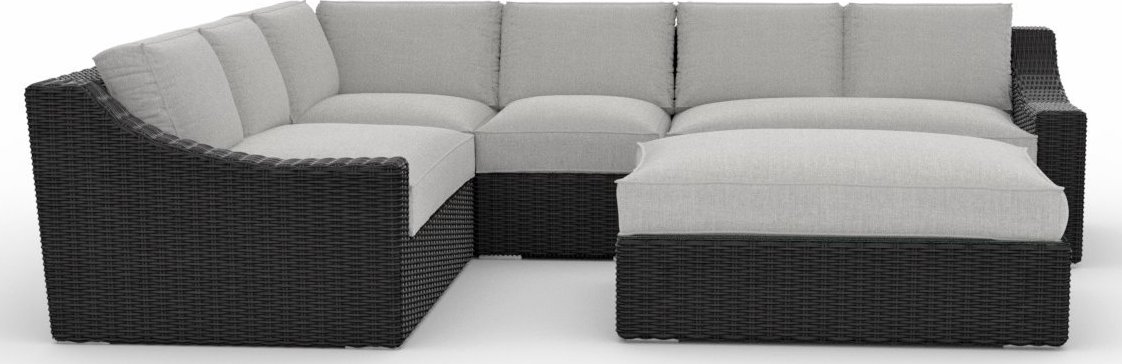 Toja Patio Furniture Bretton 5 Piece Outdoor Sectional Sofa Set with Sunbrella Cushions