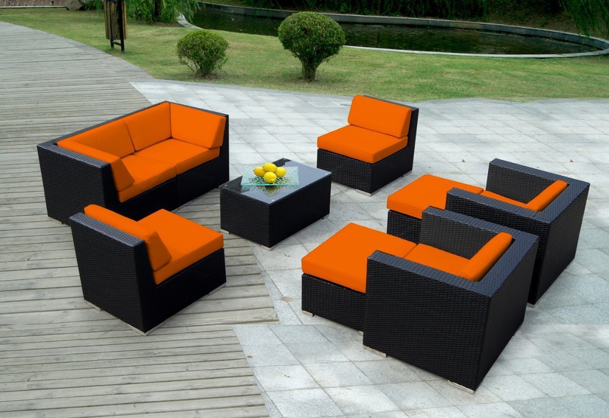 Ohana Collection 9pc Sunbrella Outdoor Sectional Sofa Set