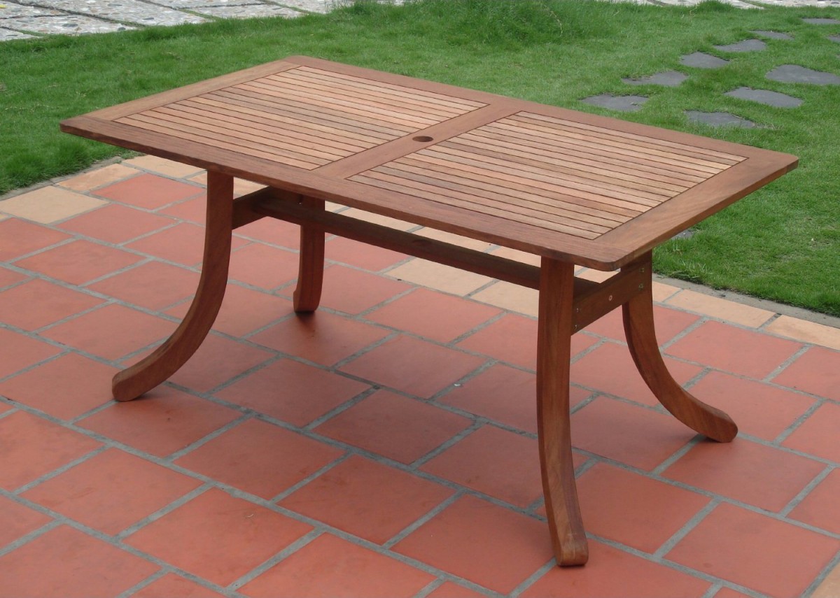 Vifah Atlantic Outdoor Rectangular Patio Table