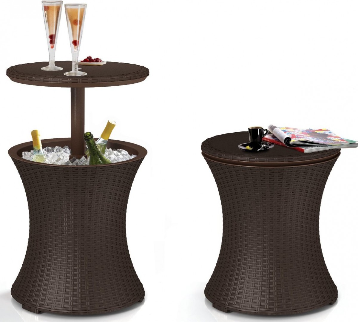 Keter Rattan Cool Bar Outdoor Patio Cooler Table