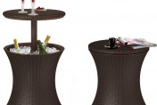 Keter Rattan Cool Bar Outdoor Patio Cooler Table