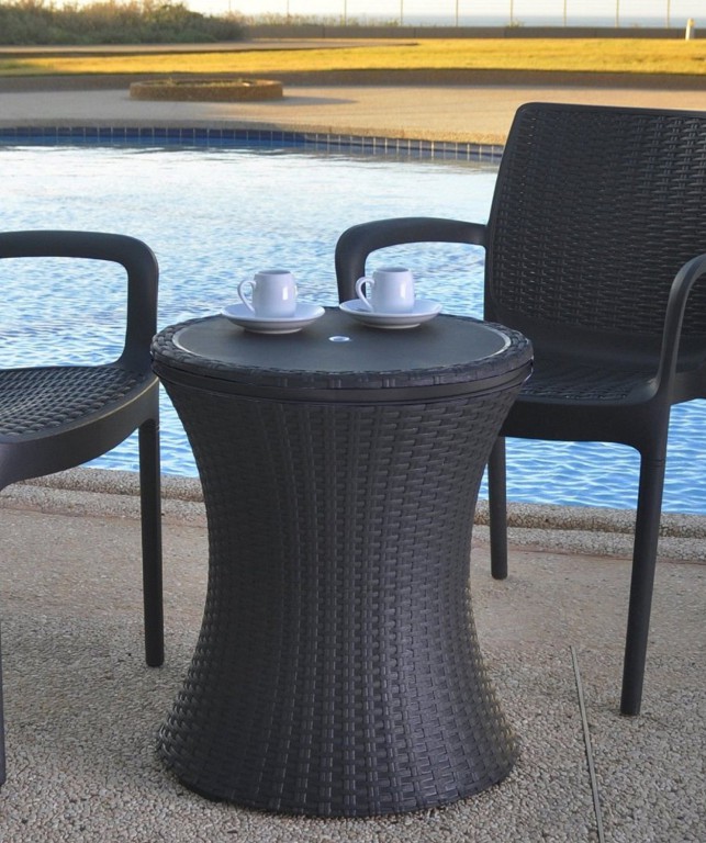Keter Rattan Cool Bar Outdoor Patio Cooler Table - Patio Table