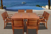 Amazonia Arizona 9pc Square Outdoor Patio Dining Set w/ Stackable Chairs
