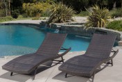 Eliana 2pc Ergonomic Wicker Outdoor Chaise Lounge Chairs