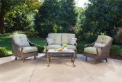 Hanover Ventura 4 Piece Wicker Outdoor Conversation Set