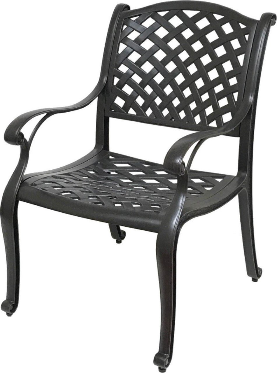 Nevada Cast Aluminum Outdoor Patio Dining Chairs with Sunbrella Cushions