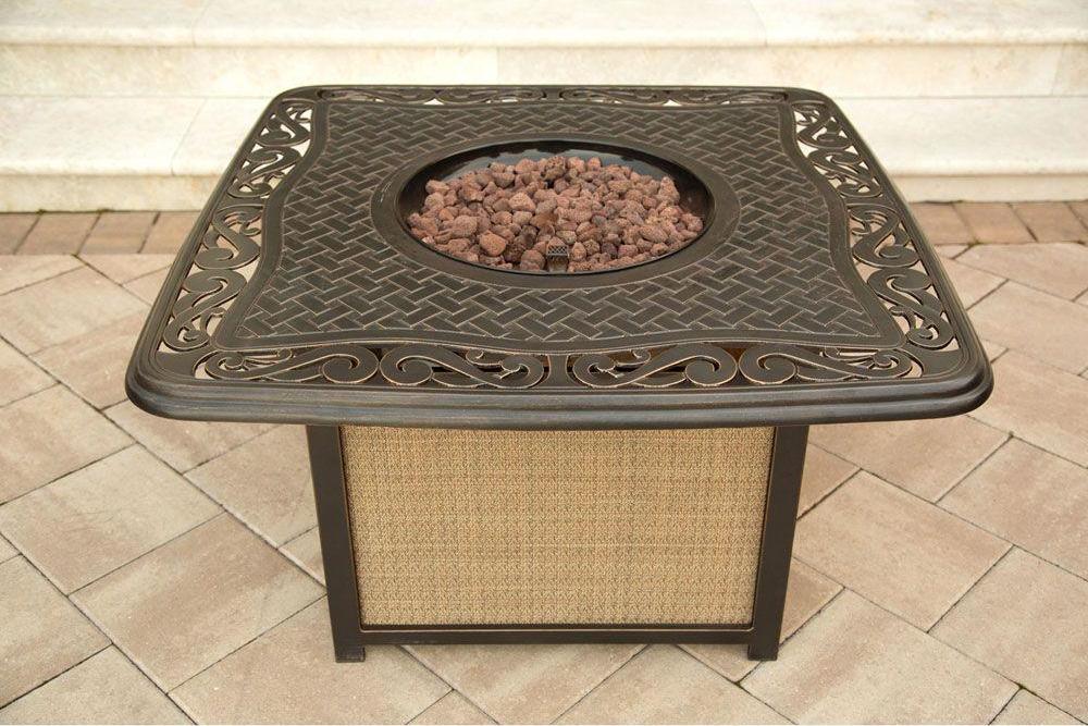 Hanover Traditions 4 Piece Outdoor Fire Pit Table Set