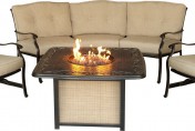 Hanover Traditions 4 Piece Outdoor Fire Pit Table Set