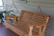 Amish Heavy Duty 5ft Outdoor Wooden Porch Swing Set w/ Cupholders