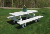 Dura-Trel Traditional White Plastic Picnic Table Bench