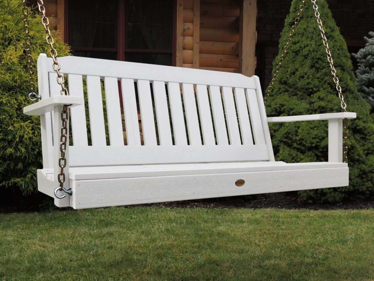 Highwood Outdoor Synthetic / Plastic Wood Porch Swing Set