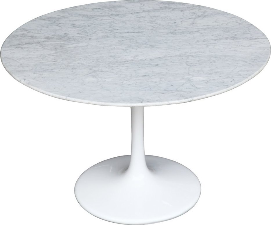 Eero Saarinen Tulip Table – 48″ White, Round, Marble-Top Dining Table