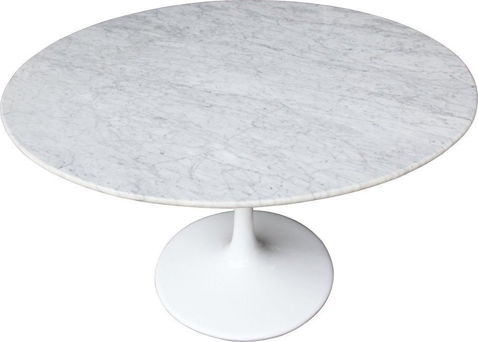 Eero Saarinen Tulip Table – 48″ White, Round, Marble-Top Dining Table