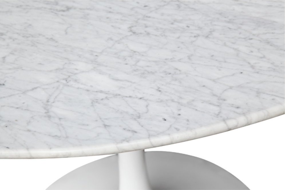 Eero Saarinen Tulip Table – 48″ White, Round, Marble-Top Dining Table