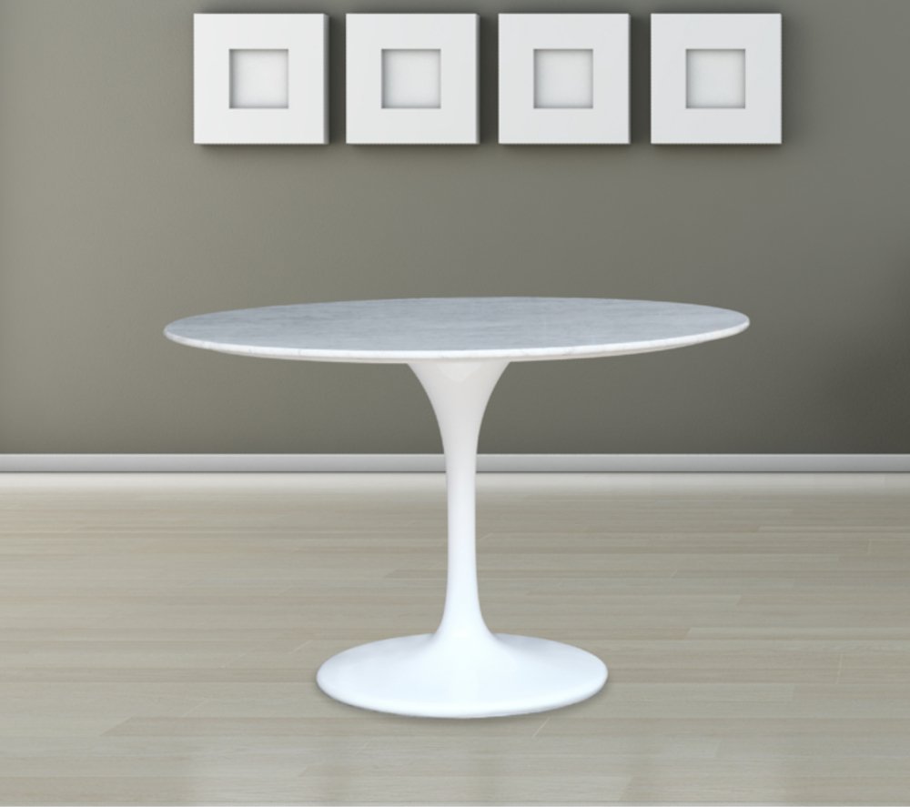 Eero Saarinen Tulip Table – 48″ White, Round, Marble-Top Dining Table