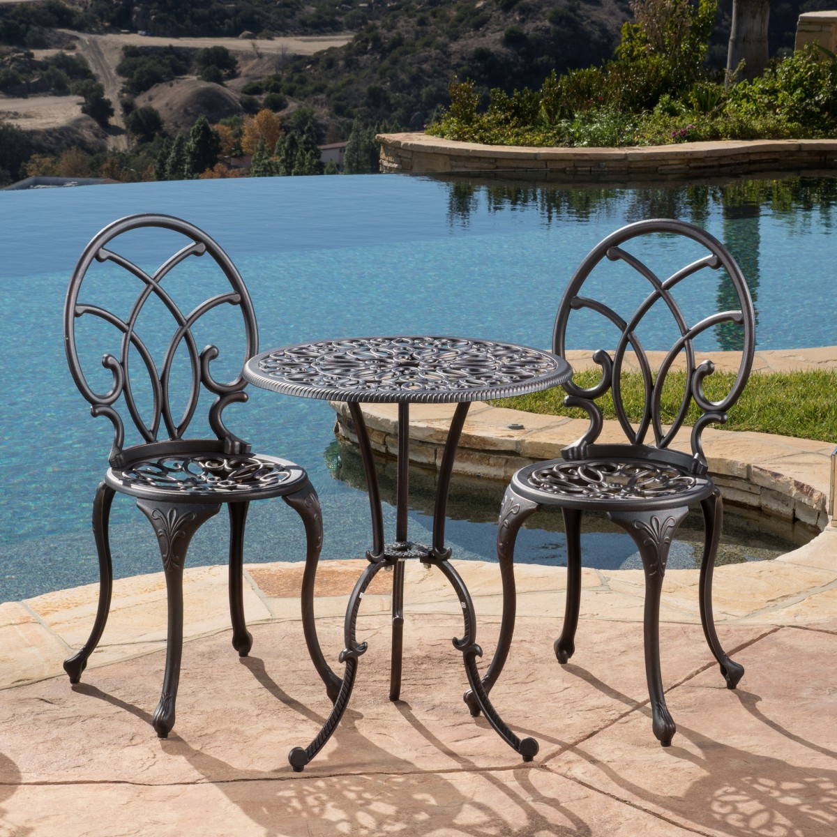 Charleston Aluminum Bronze Bistro Set