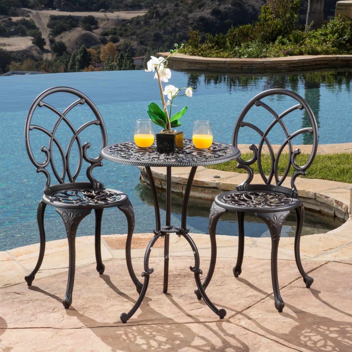 Charleston Aluminum Bronze Bistro Set