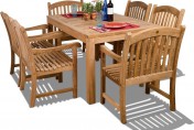 Amazonia Teak Oslo 7 Piece Rectangular Teak Outdoor Dining Set